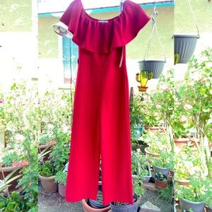 Almost Famous Other - Red Off the Shoulder jumpsuit size Medium Almost Famous Other - Red Off the Shoulder jumpsuit size Medium